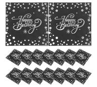 40pcs Silver Foil Paper Napkins for Birthday Party Dinner Table | Disposable Single-use Set, Elegant Luxurious Look, Quick Table Setup, Visually Stunning Decoration for Events