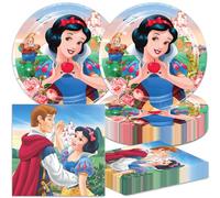 40pcs Snow White Party Supplies include 20 plates, 20 napkins for the Snow White Birthday Party Decoration