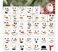 40PCS Snowman Face Stencils - Reusable Christmas Stencils for Crafts, Small Snowman Face Templates for Painting on Wood, DIY Holiday Decorations & Winter Craft Supplies(3×3 Inch)