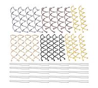 40PCS Spiral U-Shaped Hair Pins Set - 20 Spiral + 20 Waved Metal Hair Clips, Round Tip Bobby Pins for Women Girls, Twist Hair Pin for Bun Hairstyle, Gold Rose Gold Black Silver Hair Accessories