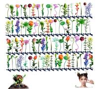 40Pcs Sprouts Rave Clips, Cute Plastic Plant Hair Clips, Mixed Style Hair Accessories for Parties, Family Gathering, Daily Wearing Sprout