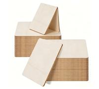 40Pcs Sqaure 10x10cm Natural Slices Wooden Unfinished Wood Pieces Shape Blank Wood Circle Cutouts Coaster for Crafts Painting Coasters Pyrography Art, Staining Burning, Christmas Decoration DIY