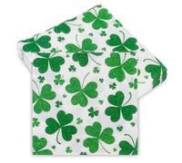 40Pcs St. Patrick's Day Paper Napkins Green Clover Disposable Napkin Shamrock Napkins Luncheon Dinner Cocktail Napkin for St. Patrick's Irish Party Supplies
