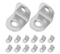 40pcs Stainless Steel Corner Angle Bracket Set with Screws 90 Degree | Polished Burr Free Finish, Predrilled Holes, Silver Hardware, for Tables and Wood Frames