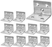 40Pcs Stainless Steel Corner Braces, 1.2” x 1.2” x 1.5” Small Corner Bracket for Wood Furniture, Sliver 90 Degree L Brackets, Metal Joint Right Angle Bracket Shelf Support for Table Chair Cabinets