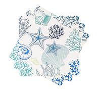 40Pcs Starfish & Seashells Cocktail Beverage Napkins Disposable Paper Beach Sea Shell Star Fish Dessert Napkin for Nautical Tropical Wedding Bridal & Birthday Coastal Dinner Party Supplies 6.5"