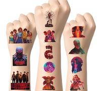40pcs Strange Funny Thing Temporary Tattoos, Stranger 5 Movie Character Cosplay Accessories Fake Tattoos for Boys Girls Party Favors