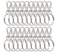 40PCS Swivel Lobster Clasps & Key Ring Hoops, Keyring Making Kit, Keychain Hooks with Key Rings for DIY Enthusiasts, Crafters & Pet Owners - Durable Zinc Alloy, No Fading