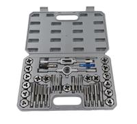40Pcs Tap and Die Set, M3-M12 Thread Tap Wrench Tool Kit | 45 Steel Taps Alloy Dies, Hand Threading Screw Pitch Gauge, Fit for Vehicle Machinery