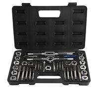 40Pcs Tap and Die Set, Metric Screw Threads M3, M4, M5, M6, M7, M8, M10, M12, Threading Tool Kit with Complete Handles, Accessories and Case