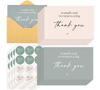 40Pcs Thank You Card, 4x6 Inch Notelets and Envelopes Sets with Stickers, Blank Wedding Greeting for Teachers, Graduation, Father's Day, Wedding, Baby Shower
