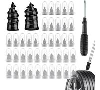 40PCS Tire Repair Rubber Nail - Car Tyre Puncture Repair Kit with Screwdriver, Car Puncture Repair Kit,Vacuum Tire Repair Nails,Motorcycles,Trucks Bikes,20 Short 20 Long