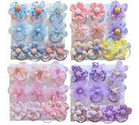 40Pcs Toddler Hair Ties, Cute Flower Elastic Rubber Bands Baby Hair Ties and Ponytail Holders for Girls and Toddlers Random Color