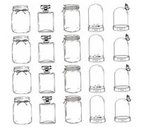 40PCS Transparent Dried Flower Bookmarks, 5 Different-Shape PET Bottle Transparent Bookmarks for Dried Flowers with Back Self-Adhesive DIY World in a Bottle for Herbarium Making without Flowers Type2
