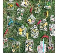 40PCS Transparent Dried Flower Bookmarks-DIY Gifts Bookmarks, Handmade Transparent Bookmarks for Dried Flowers, Clear Dried Flower Bookmarks DIY, Add a Touch of Spring to Your Books (100PCS)