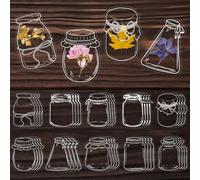 40Pcs Transparent Dried Flower Bookmarks, Handmade Pressed Flower Wishing Bottle Bookmark, Floral Page Clips Sticker with Tweezers, Self Adhesive Bottles of Wish Bookmarks for DIY Crafts
