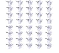 40pcs Transparent Shelf Support Pins 5x13.5mm - Clear Plastic & Steel Cabinet Shelf Pegs for Kitchen, Bookshelves, Wardrobes