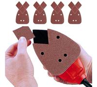 40Pcs Triangle Mouse Detail Sander Sandpaper Sanding Paper with 2 Extra Tips Hook and Loop Assorted 40/60/80/120 Grits for Black and Decker Detail Palm Sander