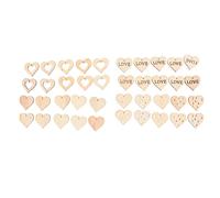 40PCS Unfinished Wood Heart Shaped Cutouts for DIY Crafts, Unfinished Wood Mixed Heart Shape Natural Rustic Pieces for Decoration DIY Craft Art Project