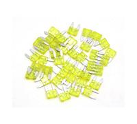40Pcs Universal 20A Yellow Plastic Motorcycle Car Mini Casing Blade Style Fuse