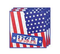 40Pcs USA Flag Napkins Serviettes, 14th July Nations Tableware Decoration American Flags Napkins Serviettes Dinner Napkins for Football European Sports Event Party Decorations