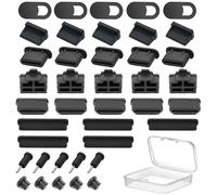 40PCS USB Port Cover, Silicone Anti Dust Cover Dust Plugs Caps for Computer Camera, USB, USB C, RJ45, HDMI, SD Port, Headphones Port, Audio Port (8 Types)