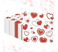 40pcs Valentine's Day Napkins-Red Heart Disposable Luncheon Dinner Napkins Soft Absorbent Disposable Napkins for Lover Dinner Kitchen Bathroom Party 6.5 x 6.5 Inch