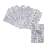 40PCS Vellum Jackets, 5x7inch White Flower Invitations Pre-Folded Translucent Vellum Wrap Jackets for Wedding Invitations Baby Shower Birthday Greeting Cards