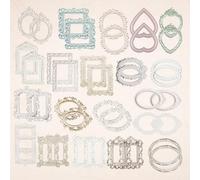 40pcs Vintage Scrapbook Frames Cutout, Scrapbook Frame Vintage Scrapbooking Supplies, Vintage Photo Scrapbook Decorative Paper Cutouts