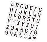 40Pcs Washable PET Stencils Hollowed Letter Number Drawing Templates for Painting Craft Kid Room Decoration Large Set of Lettering Stencils