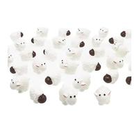 40Pcs White Mini Sheep Herd Figurines - Cake/Cupcake Toppers, Terrarium and Moss Landscape Decor, DIY Miniature Crafts for Fairy Gardens, Home Décor and Model Scenes
