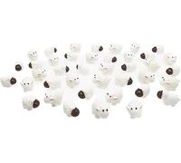 40Pcs White Miniature Sheep Figurines Mini Herd of Sheeps Figure Toy Cake Toppers,Cake and Cupcake Toppers,Moss Landscape Decoration DIY Terrarium Crafts Ornament Event Party Supplies