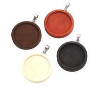 40pcs Wood Round Cabochon Bezels for Jewelry Making Cameo Charms Resin DIY