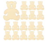40pcs Wooden Bear Shape DIY Craft Pieces, Beige Wood Cut Outs
