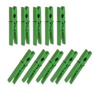 40pcs Wooden Clothespins Clothes Pegs 2.9 Inch Hard Wood Green Clip | Simple Practical Holding for Hangers, Indoor Drying, Crafters, Dorm Residents, Metal Spring Clip