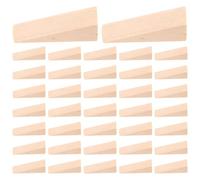 40pcs Wooden Door Stopper Wedge Triangle Shape with Slanted Tip | Compact Lightweight Design for Leveling, Suitable for Office and Rental Housing Hard Floors, Beige Rustic Finish