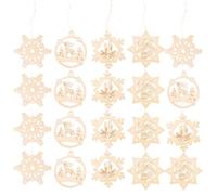 40pcs Wooden Hanging Pendant, Rat Pattern Snowflake Decorative Drop | Hollowed Shape, Fine Workmanship, Easy Hanging for Doors, Garlands, Gift Wrapping, Parties and Retail Displays