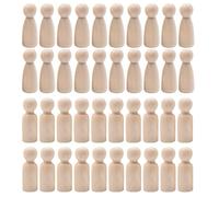 40Pcs Wooden Peg Dolls, Wooden People Figures, 35 Mm Unfinished Wood Female Male Plain Blank Bodies Angel Dolls for Kids Art and Creative DIY Craft