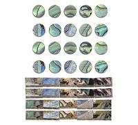 40Pcs Yootones Paua Abalone Inlay Dots & Real Abalone Shell Binding Purfling Strips Compatible with Guitar Ukulele Banjo Mandolin Maker