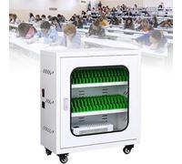 40Port Smartphone Charging Cabinet USB Mobile Phone Storage Trolley Airport & School Charging Station HighCapacity Charger for CompaniesWhite