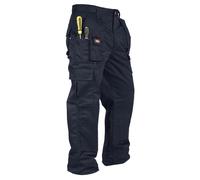 (40R, Navy Blue) Lee Cooper Mens Multi Pocket Work Trousers