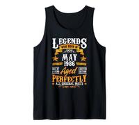 40rd Birthday Vintage Legends Born in 1986 40 Years May Tank Top