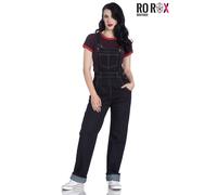 40s 50s Women's Landgirl Dungarees - Ladies Denim Jeans with Straps & Buttons