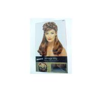 40s Vintage Wig, Auburn, Long With Top Curls - wig vintage auburn 40s curls long fancy dress 1940s top ww2 smiffys