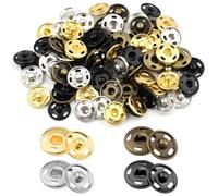 40Sets Sew-on Snap Buttons - 4 Colors 12.5mm Metal Sewing Snaps Fasteners - Sew-on Press Studs Buttons for Sewing Clothing -Gold,Antique Bronze, Silver,Black