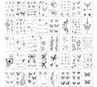 40sheets Butterfly Herb Tattoo Sticker Fresh Literary And Long-Lasting Natural Girl Arm, Shoulder, Back And Wrist