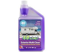 40Shot Exterior Multi Clean - 1L Concentrated Caravan & Motorhome Cleaner - 40 Washes - 3-in-1 Wash, Wax & Anti-Static Formula - Removes Dirt, Black Streaks & Algae - With Carnauba Wax & Softener