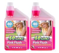 40Shot Pink 2 Pack - 2 x 1L Flush Rinse Concentrate - 80 Doses - Limescale Prevention & Fresh Flush Water - Biodegradable & pH Neutral