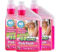 40Shot Pink 3 Pack - 3 x 1L Flush Rinse Concentrate - 120 Doses - Limescale Prevention & Fresh Flush Water - Biodegradable & pH Neutral