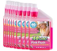 40Shot Pink Mega Value Pack - 10 x 1L Flush Rinse Concentrate - 400 Doses - Limescale Prevention & Fresh Flush Water - Biodegradable & pH Neutral